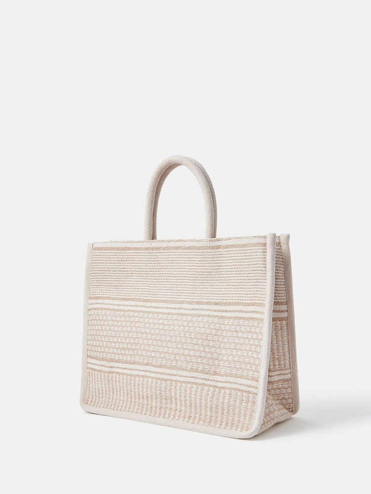 Accessorize Natural Woven Book Tote Bag - Image 2 of 5