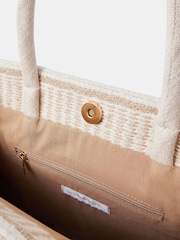 Accessorize Natural Woven Book Tote Bag - Image 4 of 5