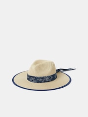 Accessorize Bandana Straw Fedora Hat - Slika 1 iz 4