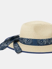 Accessorize Bandana Straw Fedora Hat - Slika 3 iz 4