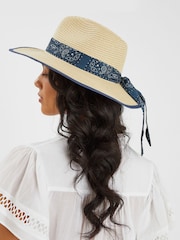 Accessorize Bandana Straw Fedora Hat - Slika 4 iz 4
