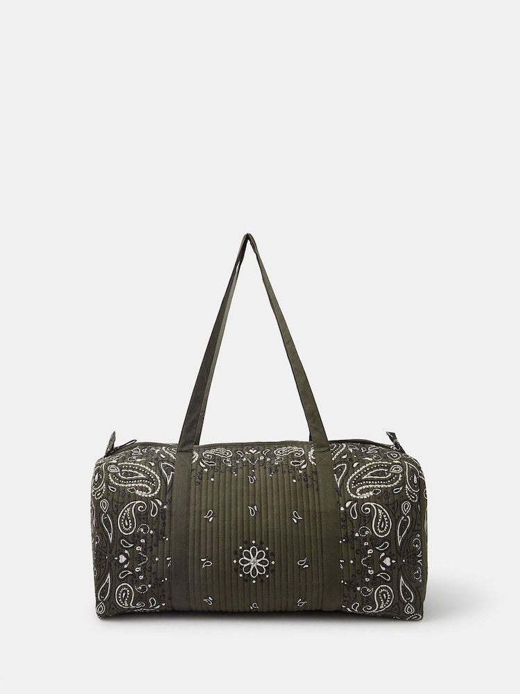 Accessorize Green Quilted Paisley Weekend Bag - Image 1 of 5