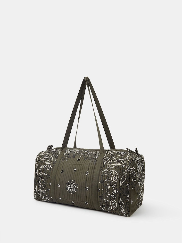 Accessorize Green Quilted Paisley Weekend Bag - Image 2 of 5