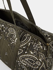 Accessorize Green Quilted Paisley Weekend Bag - Image 4 of 5