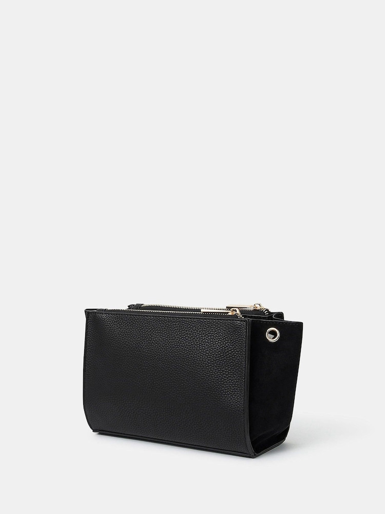 Accessorize Black Double Zip Cross-Body Bag - Image 2 of 5