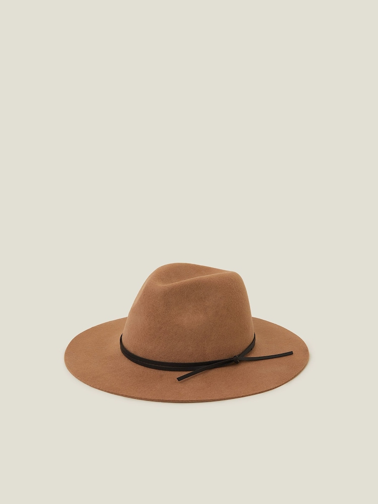 Accessorize Brown Wool Fedora Hat - Image 1 of 4 Accessorize Brown Wool Fedora Hat - Image 1 of 4