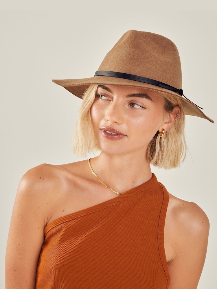 Accessorize Brown Wool Fedora Hat - Image 4 of 4 Accessorize Brown Wool Fedora Hat - Image 4 of 4