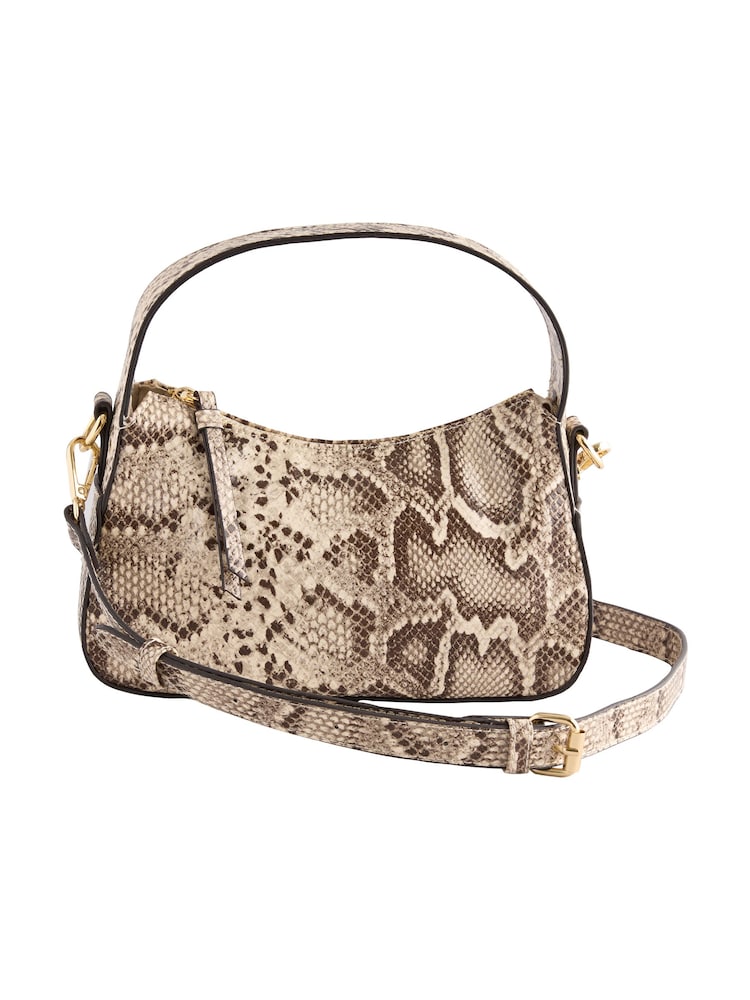 Accessorize Natural Mini Faux Snakeskin Handbag - Image 1 of 1 Accessorize Natural Mini Faux Snakeskin Handbag - Image 1 of 1