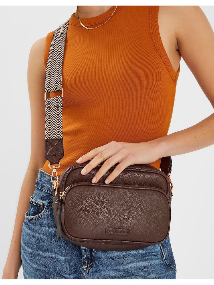 Accessorize Brown Double Zip Camera Bag - Image 5 of 5 Accessorize Brown Double Zip Camera Bag - Image 5 of 5