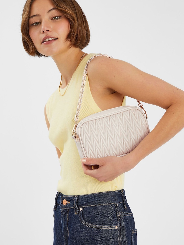 Accessorize Cream Small Ruched Cross-Body Bag - Image 5 of 5