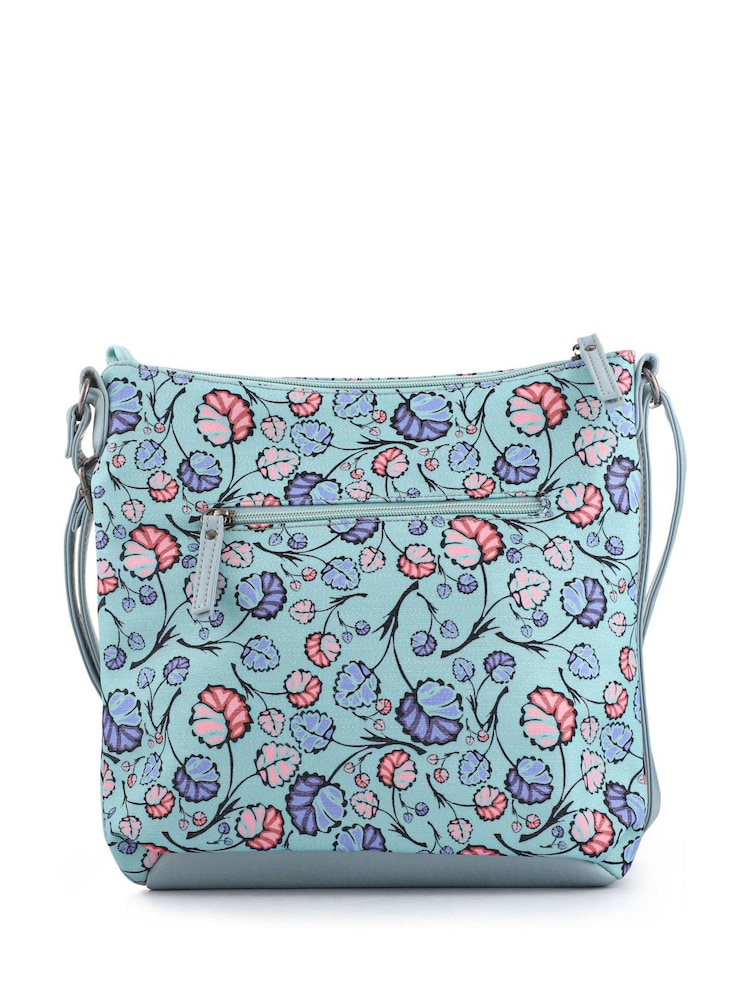 Pavers Blue Floral Print Cross-Body Bag - Image 1 of 3