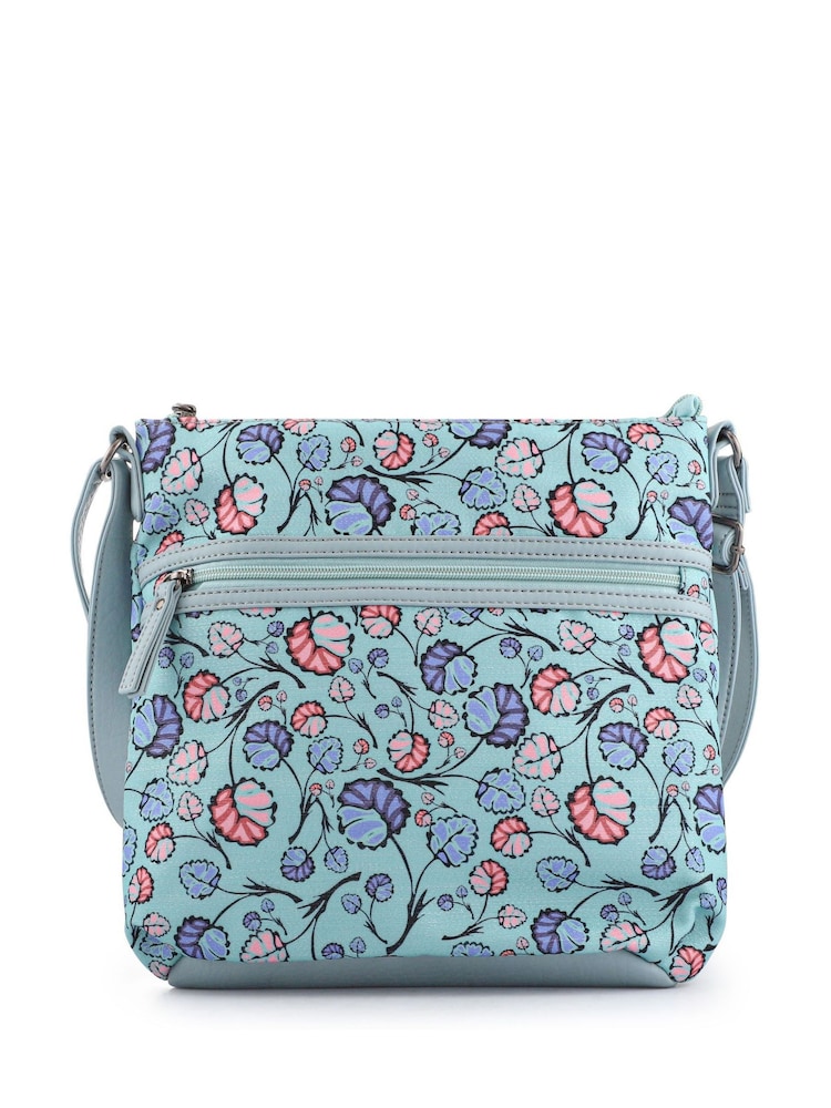 Pavers Blue Floral Print Cross-Body Bag - Image 2 of 3