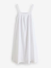 White Linen Blend Trapeze Maxi Dress - Image 1 of 1