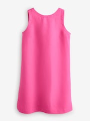 Pink Linen Blend Sleeveless Dress - Image 1 of 1