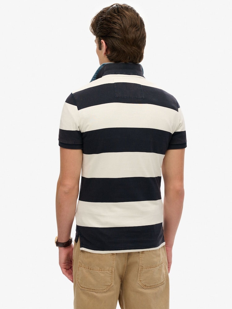 Superdry Blue Vintage Athletic Jersey Polo Shirt - Image 2 of 6