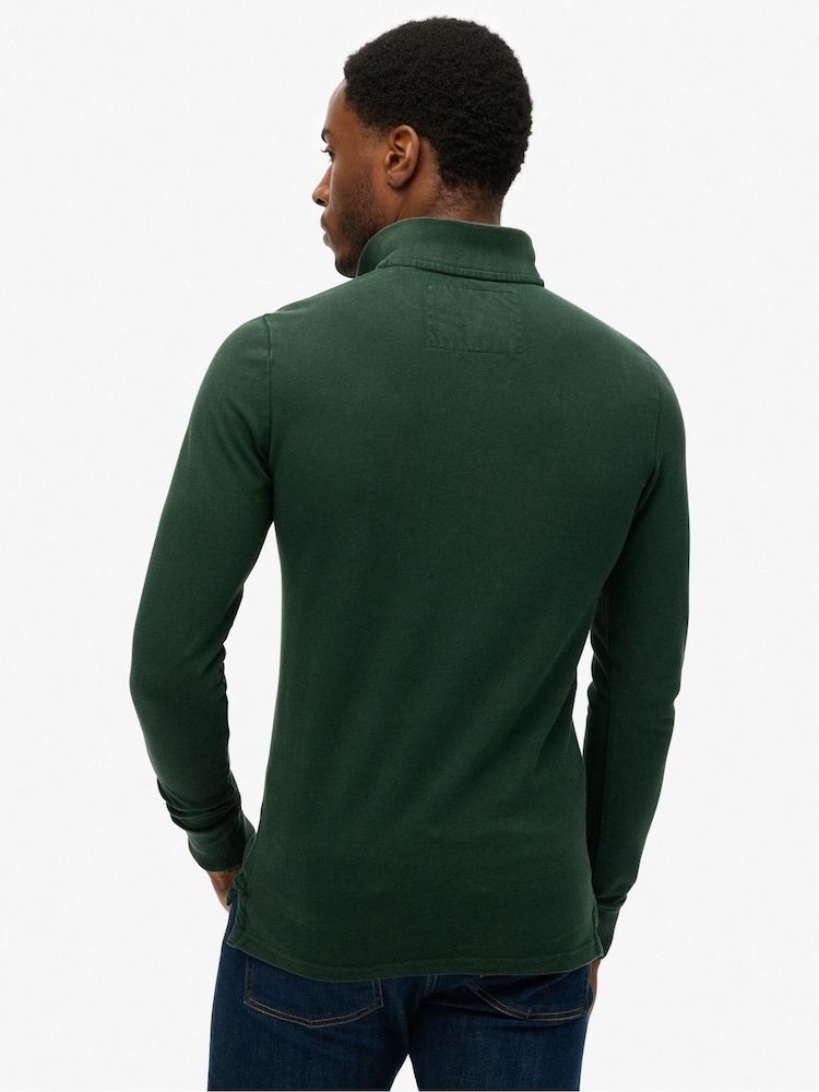 Camisa polo esportiva vintage de manga comprida Superdry - Imagem 2 de 4