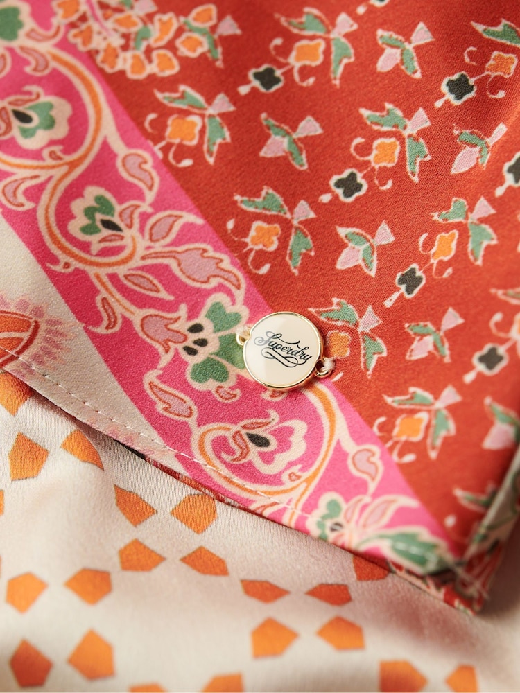 Superdry Pink Patchwork Mini Shirt Dress - Image 7 of 8