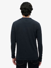 Superdry Blue Lightweight Textured Grandad Top - Image 2 of 6
