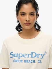 Superdry White Relaxed Venue Metallic T-Shirt - Image 4 of 6