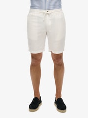 Superdry White The Merchant Store Linen Shorts - Image 1 of 7