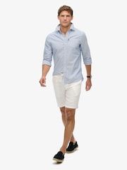Superdry White The Merchant Store Linen Shorts - Image 4 of 7