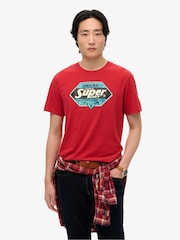 Superdry Red Relaxed Gasoline Graphic Print T-Shirt - Image 1 of 6