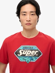 Superdry Red Relaxed Gasoline Graphic Print T-Shirt - Image 4 of 6