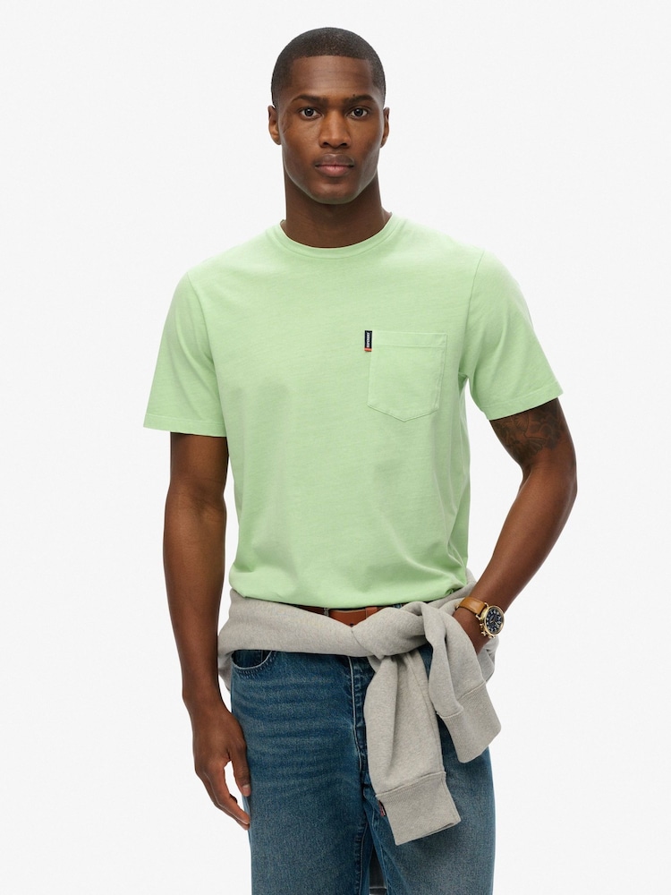 Superdry Green Classic Essential Pocket T-Shirt - Image 1 of 6