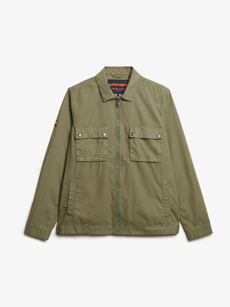 Superdry khaki green Essentials Zip Through Jacket - Image 2 of 3