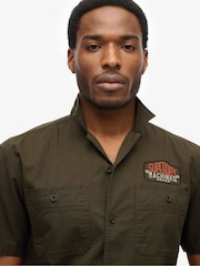 Superdry Green Short Sleeve Mechanic Shirt - Image 4 of 6
