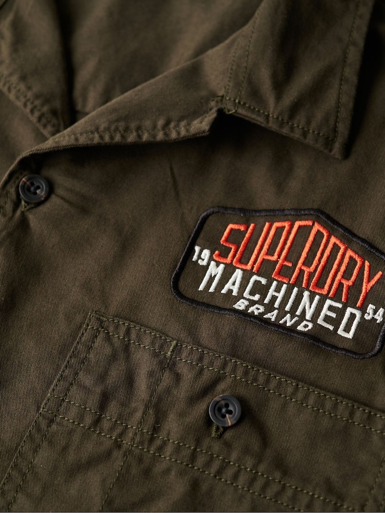 Superdry Green Short Sleeve Mechanic Shirt - Image 6 of 6