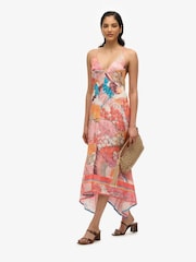 Superdry Pink Printed Jacquard Hanky Hem Dress - Image 1 of 7