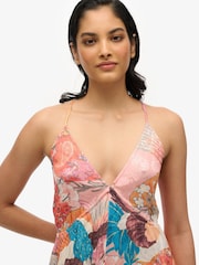 Superdry Pink Printed Jacquard Hanky Hem Dress - Image 4 of 7
