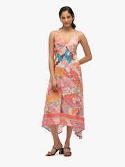 Superdry Pink Printed Jacquard Hanky Hem Dress - Image 5 of 7