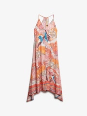 Superdry Pink Printed Jacquard Hanky Hem Dress - Image 6 of 7