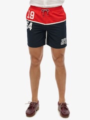 Superdry Blue Nautical Logo 17 Inch Swim Shorts - Image 5 of 8