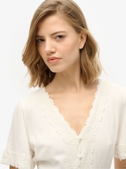Superdry White Ibiza Short Sleeve Midi Tea Dress - Image 5 of 6