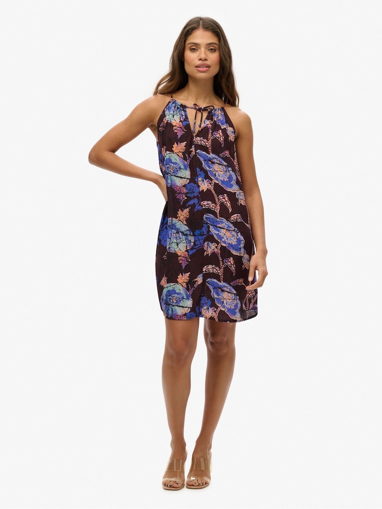 Superdry Blue Beach Cami Mini Dress - Image 1 of 7