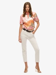 Superdry Pink Mandarin Jacquard Top - Image 1 of 6