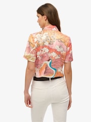 Superdry Pink Mandarin Jacquard Top - Image 4 of 6