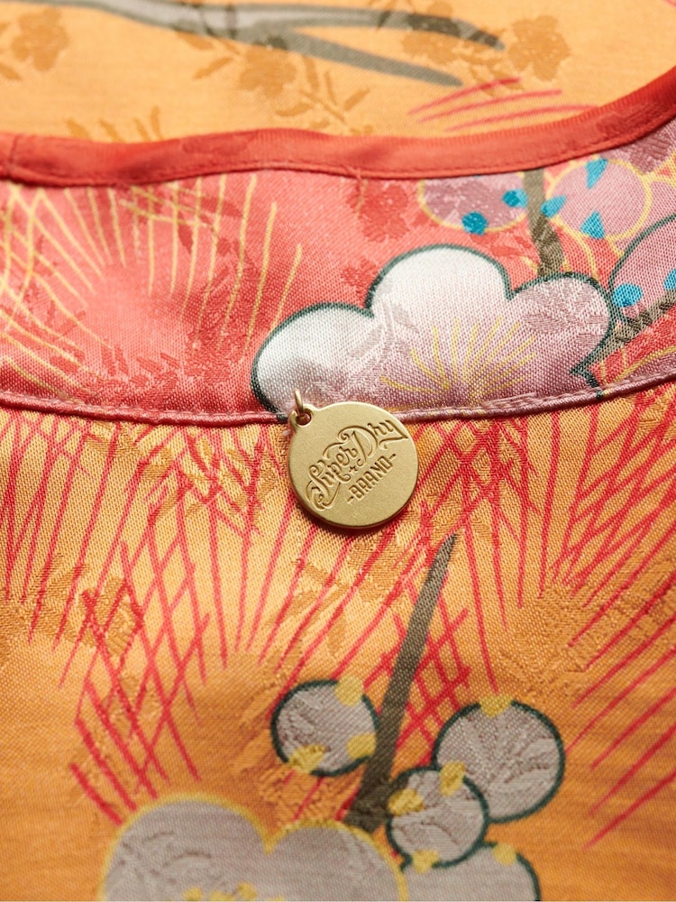 Superdry Pink Mandarin Jacquard Top - Image 6 of 6