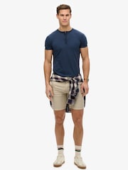 Superdry Blue Slub Short Sleeve Jersey Grandad Top - Image 3 of 6