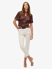 Superdry Black Mandarin Jacquard Top - Image 4 of 6