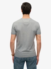 Superdry Grey Slub Short Sleeve Jersey Grandad Top - Image 2 of 6
