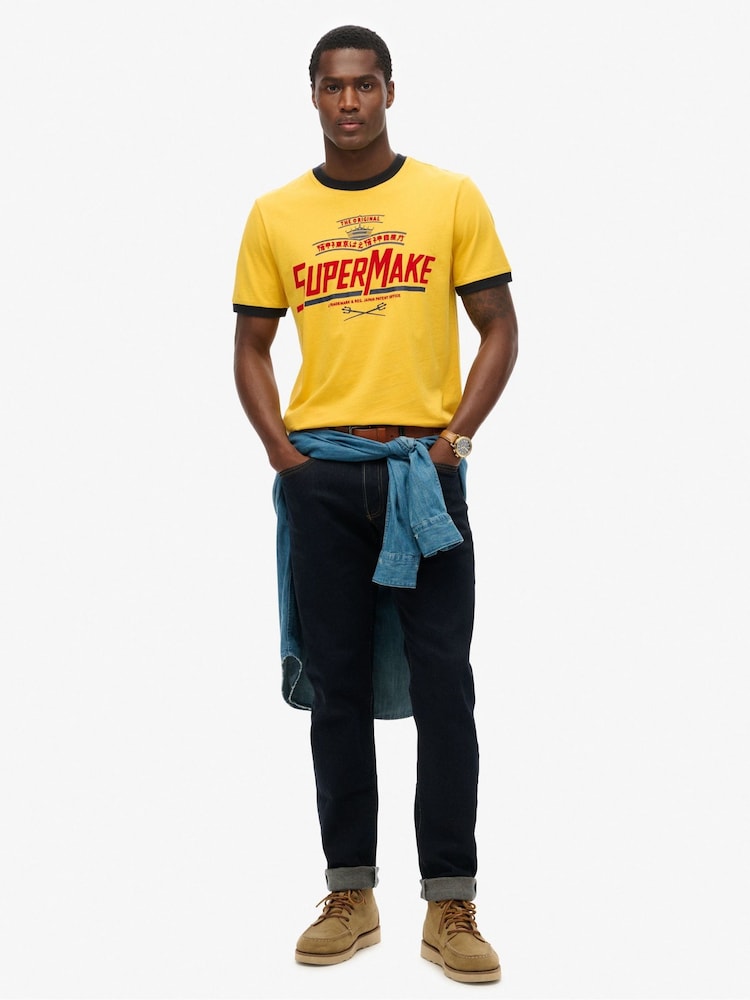Superdry Yellow Relaxed Modern Industry T-Shirt - Image 3 of 5