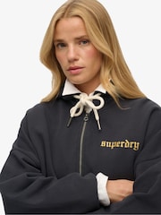 Superdry Grey Oversized Old School Tattoo Zip Hoodie - Image 2 of 6