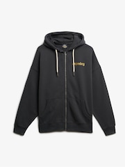 Superdry Grey Oversized Old School Tattoo Zip Hoodie - Image 5 of 6