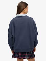 Superdry Blue Oversized Athletic Essentials Crew Sweatshirt - Image 2 of 6
