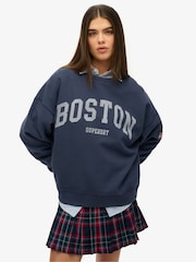 Superdry Blue Oversized Athletic Essentials Crew Sweatshirt - Image 3 of 6