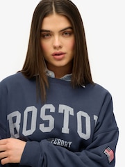 Superdry Blue Oversized Athletic Essentials Crew Sweatshirt - Image 4 of 6
